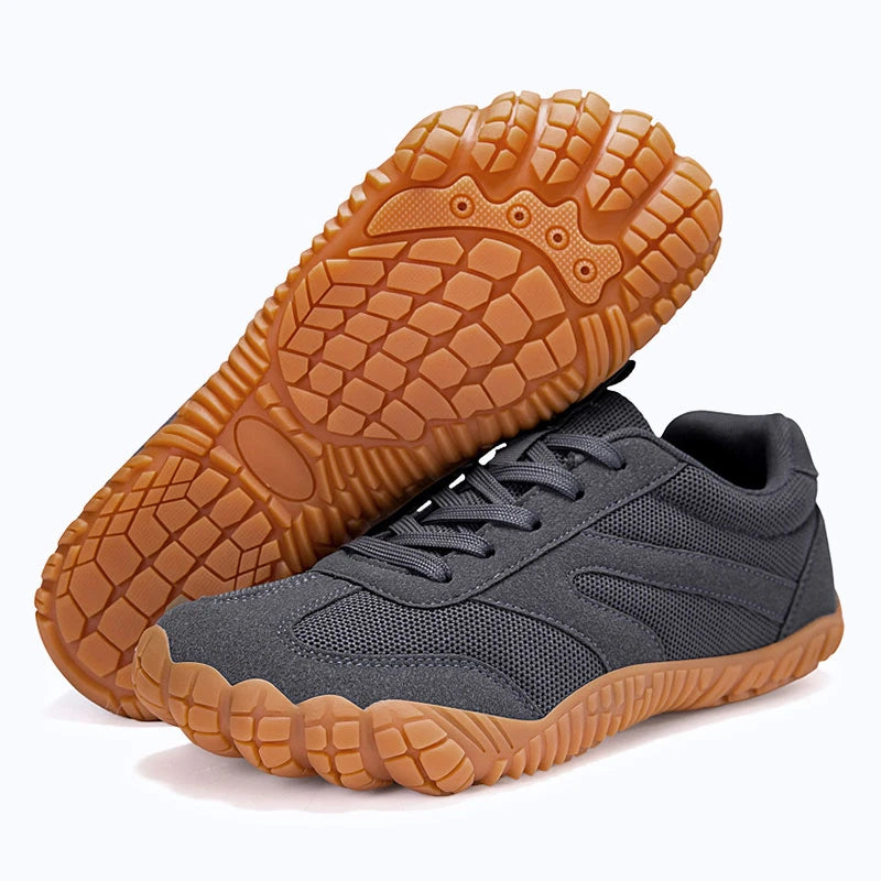 Dannto gray - 3E Width Wide Toe Box Barefoot Walking Shoes shown with the outsole
