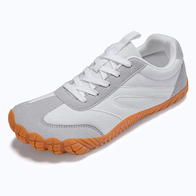 Dannto white2 - 3E Width Wide Toe Box Barefoot Walking Shoes shown from a three quarter view