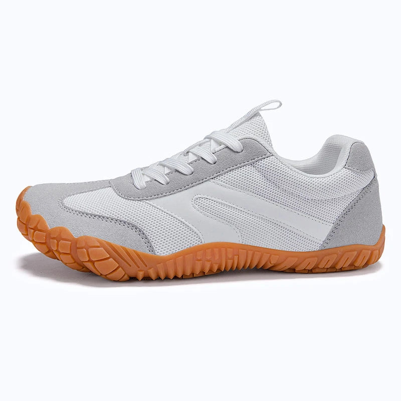 Dannto white2 - 3E Width Wide Toe Box Barefoot Walking Shoes shown from the side