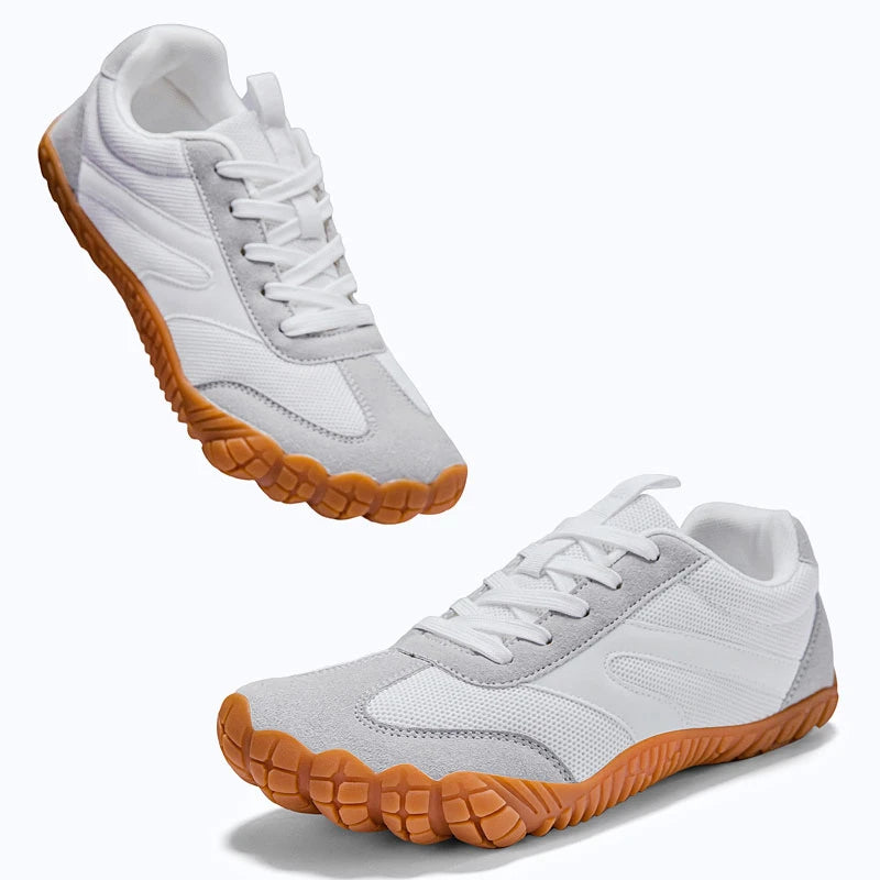 Dannto white2 - 3E Width Wide Toe Box Barefoot Walking Shoes shown from multiple angles