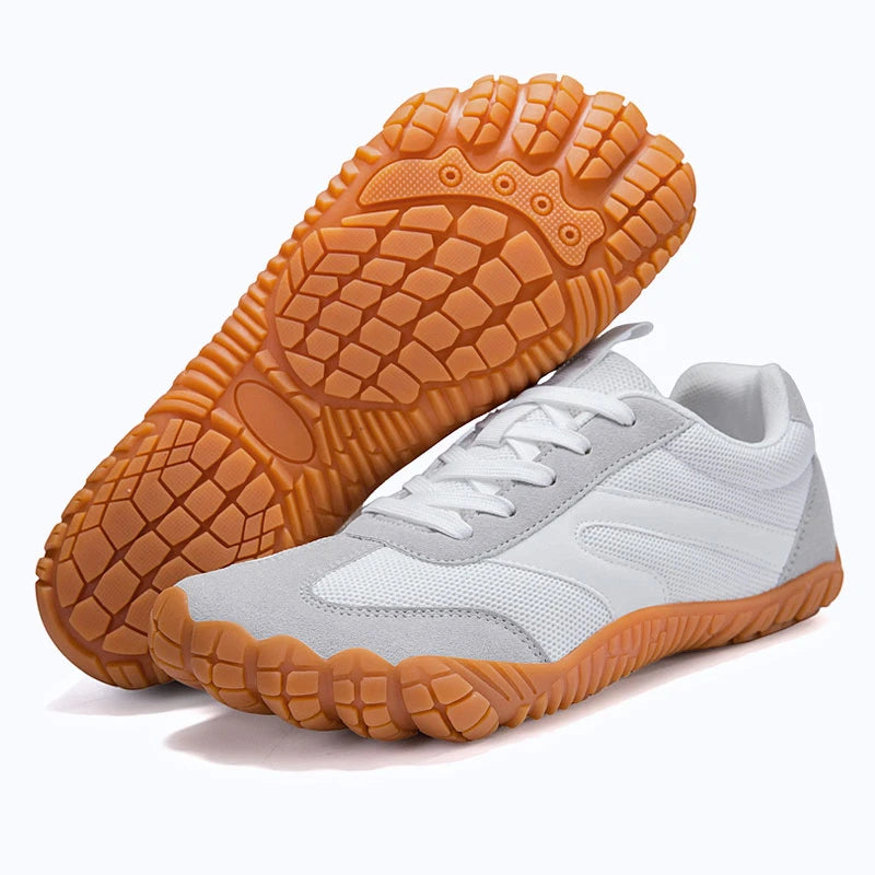Dannto white2 - 3E Width Wide Toe Box Barefoot Walking Shoes shown with the outsole
