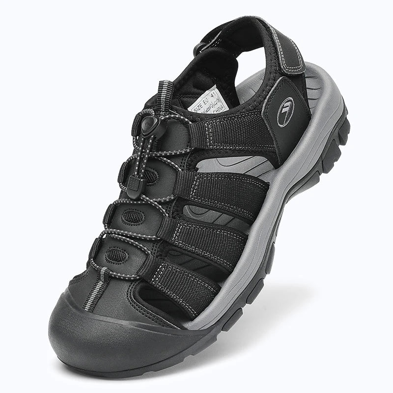 Dannto Trekport N2 - Men's Hiking Sandals black shown from a three-quarter view