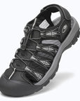 Dannto Trekport N2 - Men's Hiking Sandals black white shown from a three-quarter view