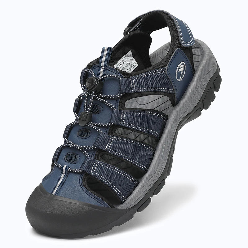 Dannto Trekport N2 - Men's Hiking Sandals blue shown from a three-quarter view