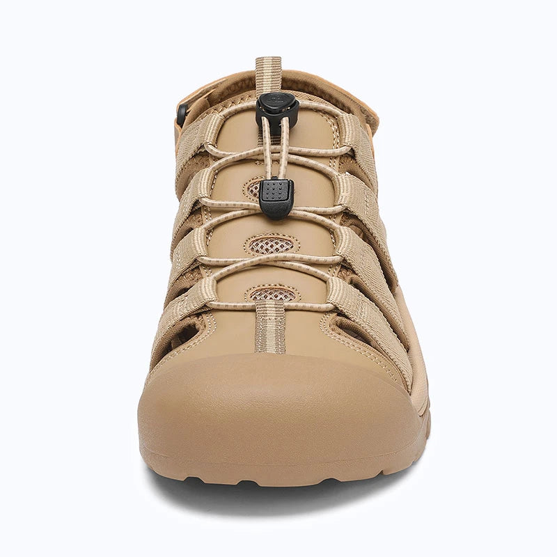 Dannto Trekport N2 - Men's Hiking Sandals khaki shown from the front