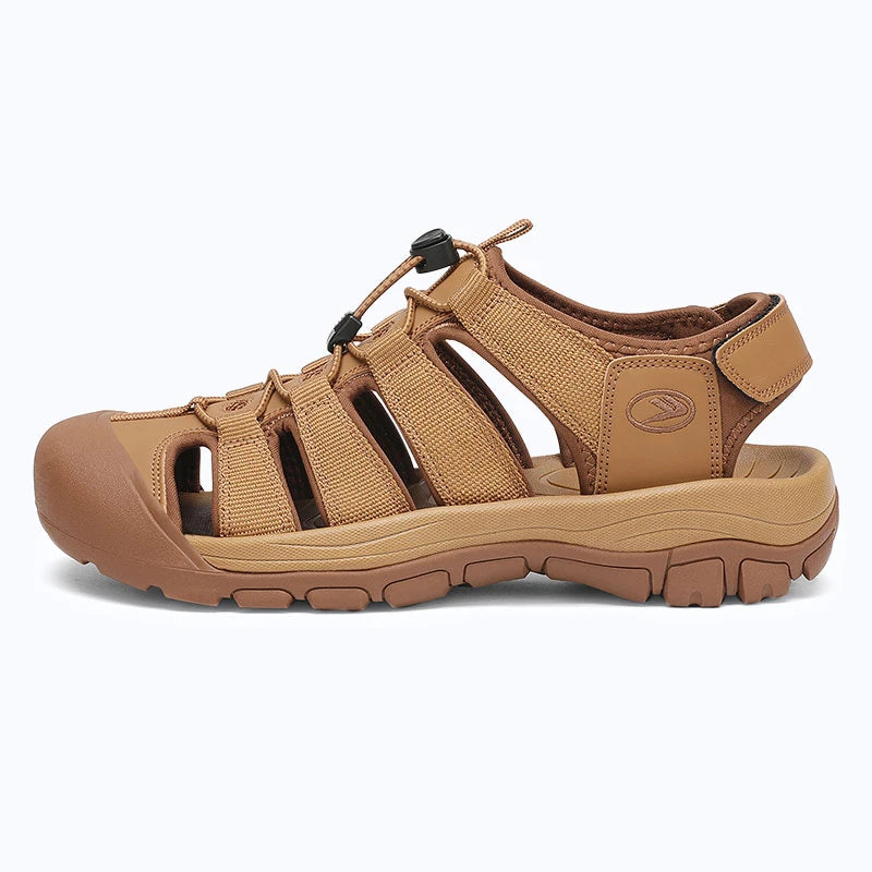 Dannto Trekport N2 - Men's Hiking Sandals light brown shown from the side