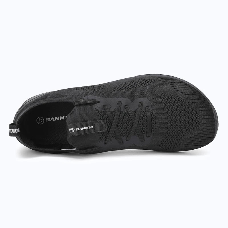 Dannto black zero drop barefoot sneakers shown from the top