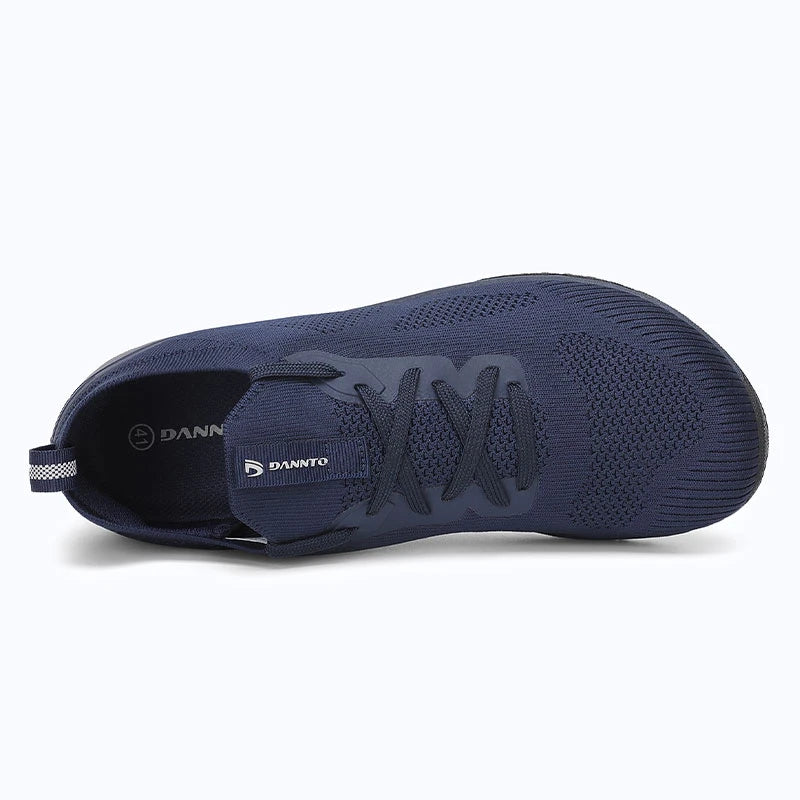 Dannto blue zero drop barefoot sneakers shown from the top