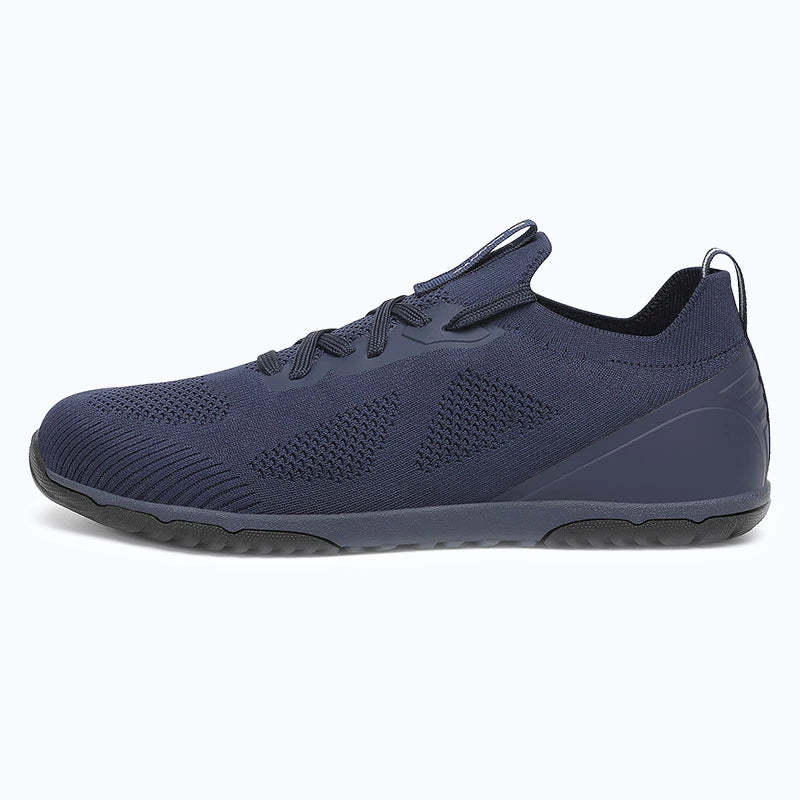 Dannto blue zero drop barefoot sneakers shown from the side