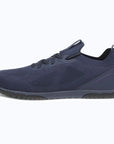 Dannto blue zero drop barefoot sneakers shown from the side
