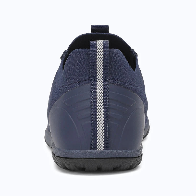 Dannto blue zero drop barefoot sneakers shown from the back