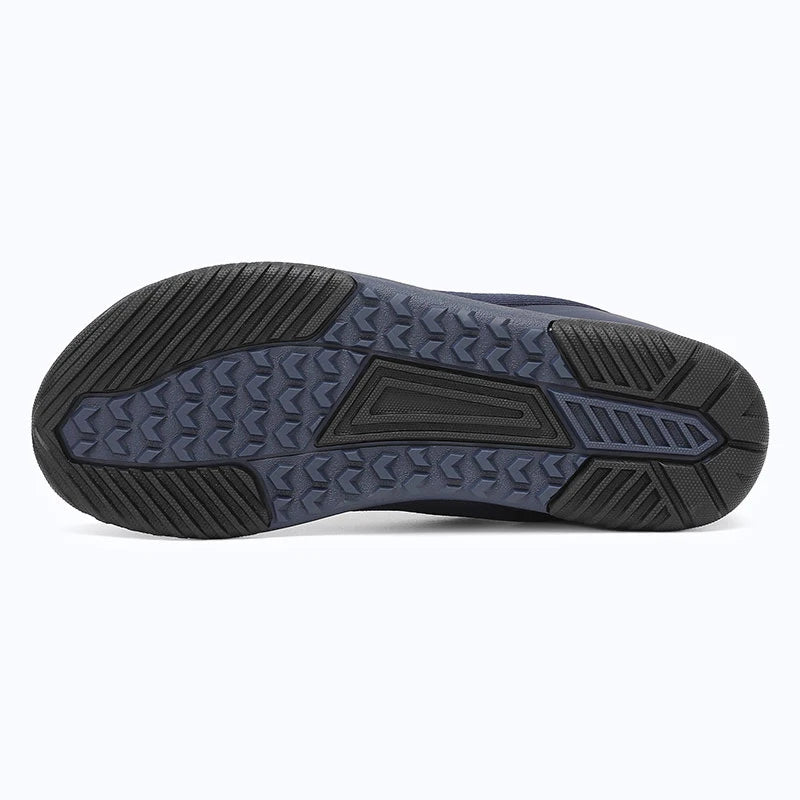 Dannto blue zero drop barefoot sneakers shown from the bottom