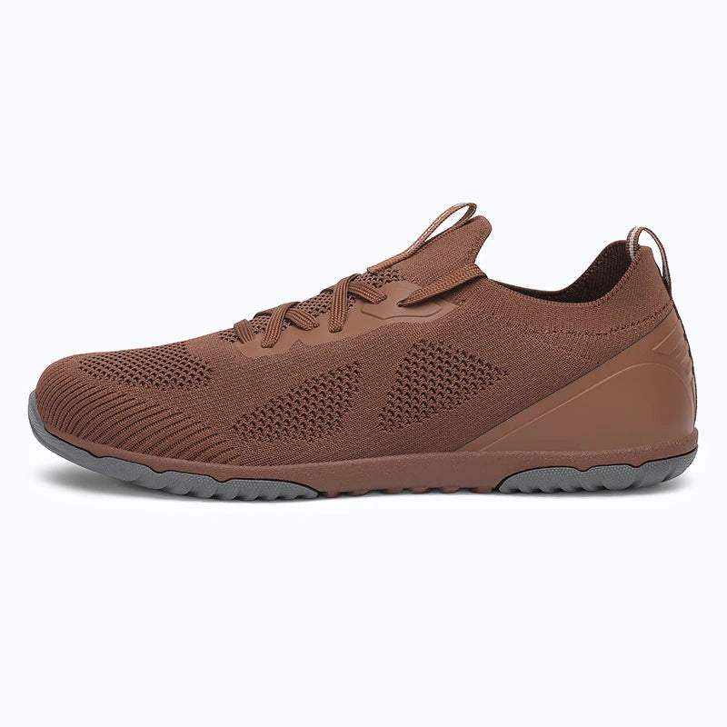 Dannto brown zero drop barefoot sneakers shown from the side