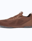 Dannto brown zero drop barefoot sneakers shown from the side