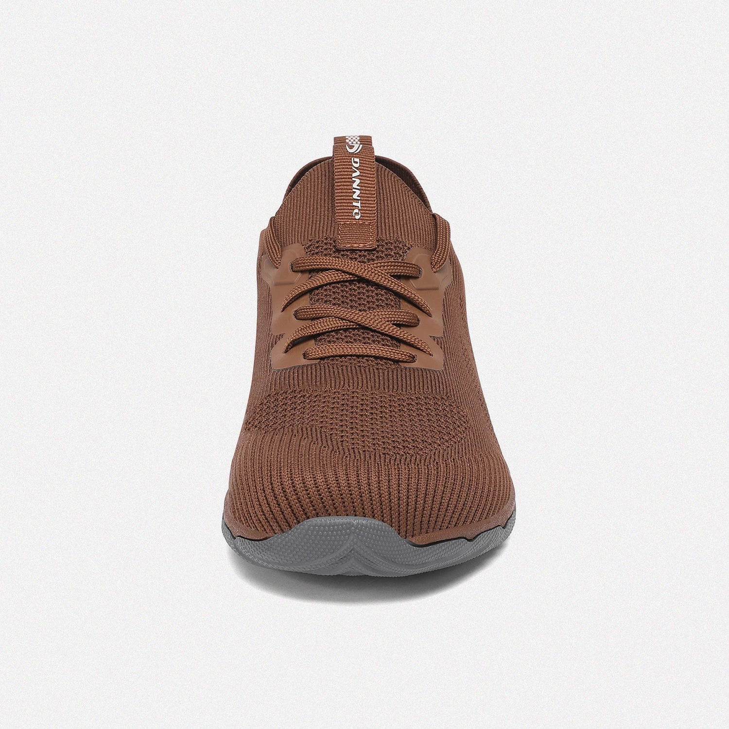 Dannto brown zero drop barefoot sneakers shown from the front