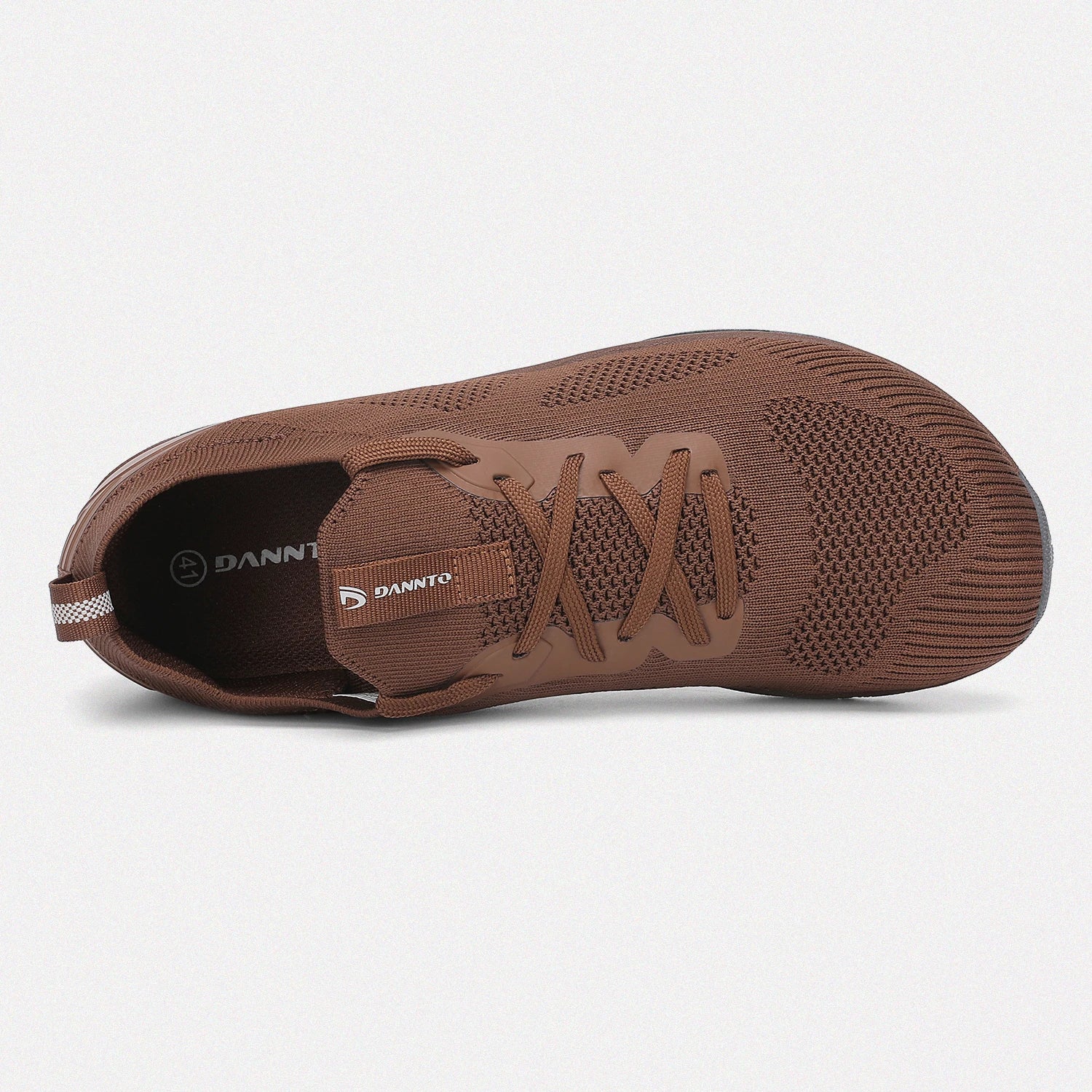 Dannto brown zero drop barefoot sneakers shown from the top