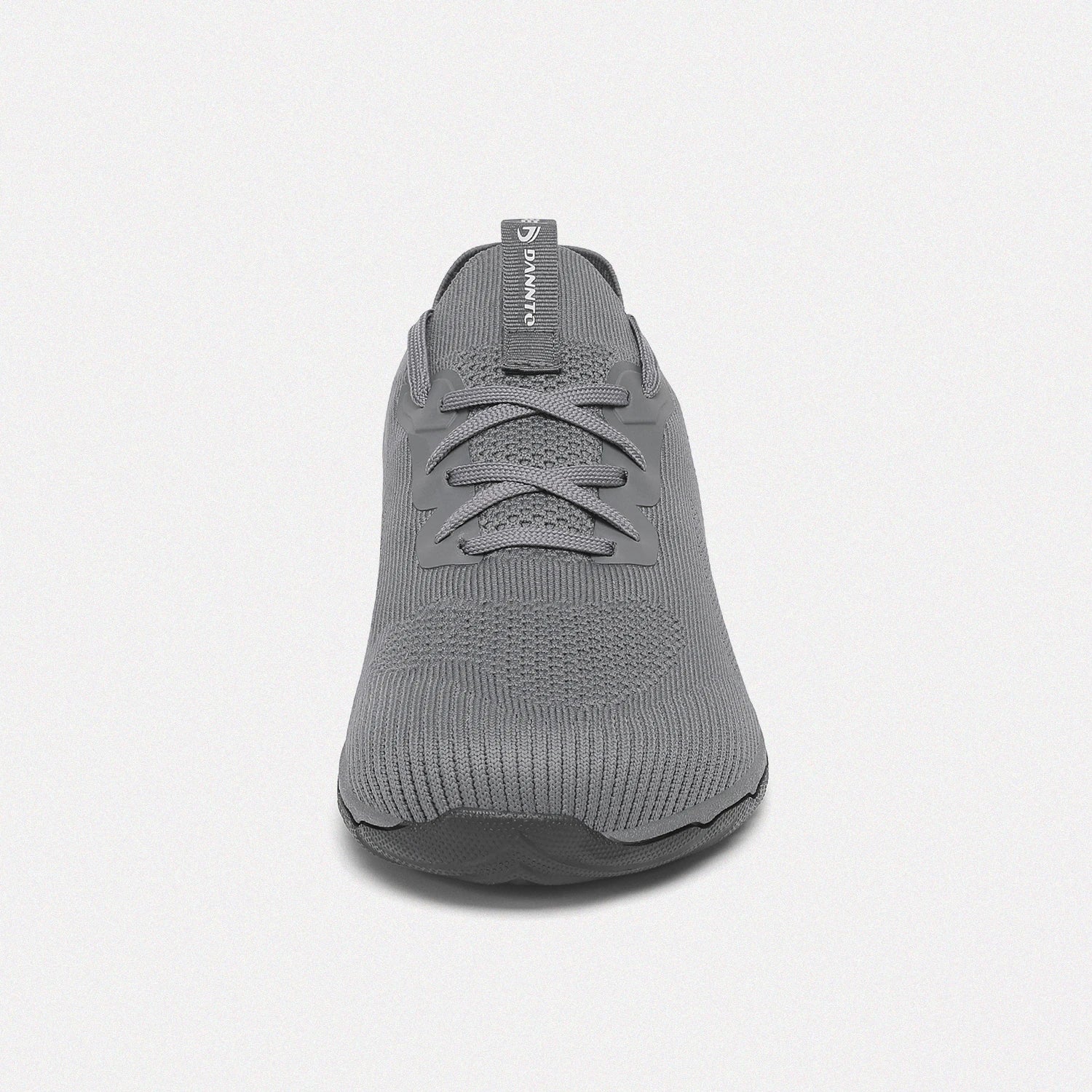 Dannto dark gray zero drop barefoot sneakers shown from the front