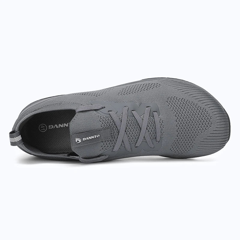 Dannto dark gray zero drop barefoot sneakers shown from the top