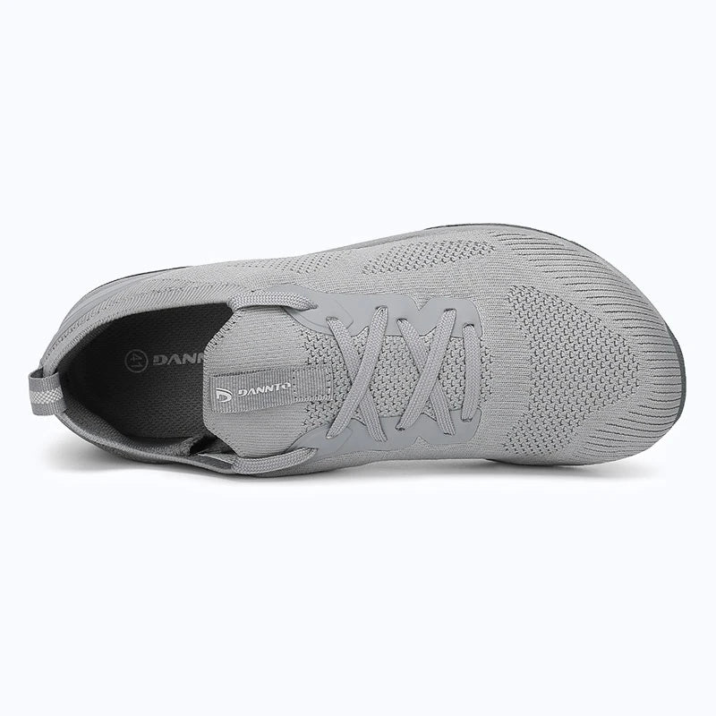 Dannto mid gray zero drop barefoot sneakers shown from the top