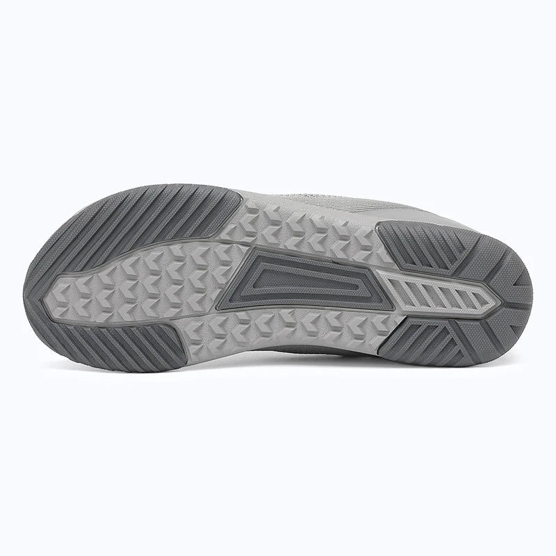 Dannto mid gray zero drop barefoot sneakers shown from the bottom