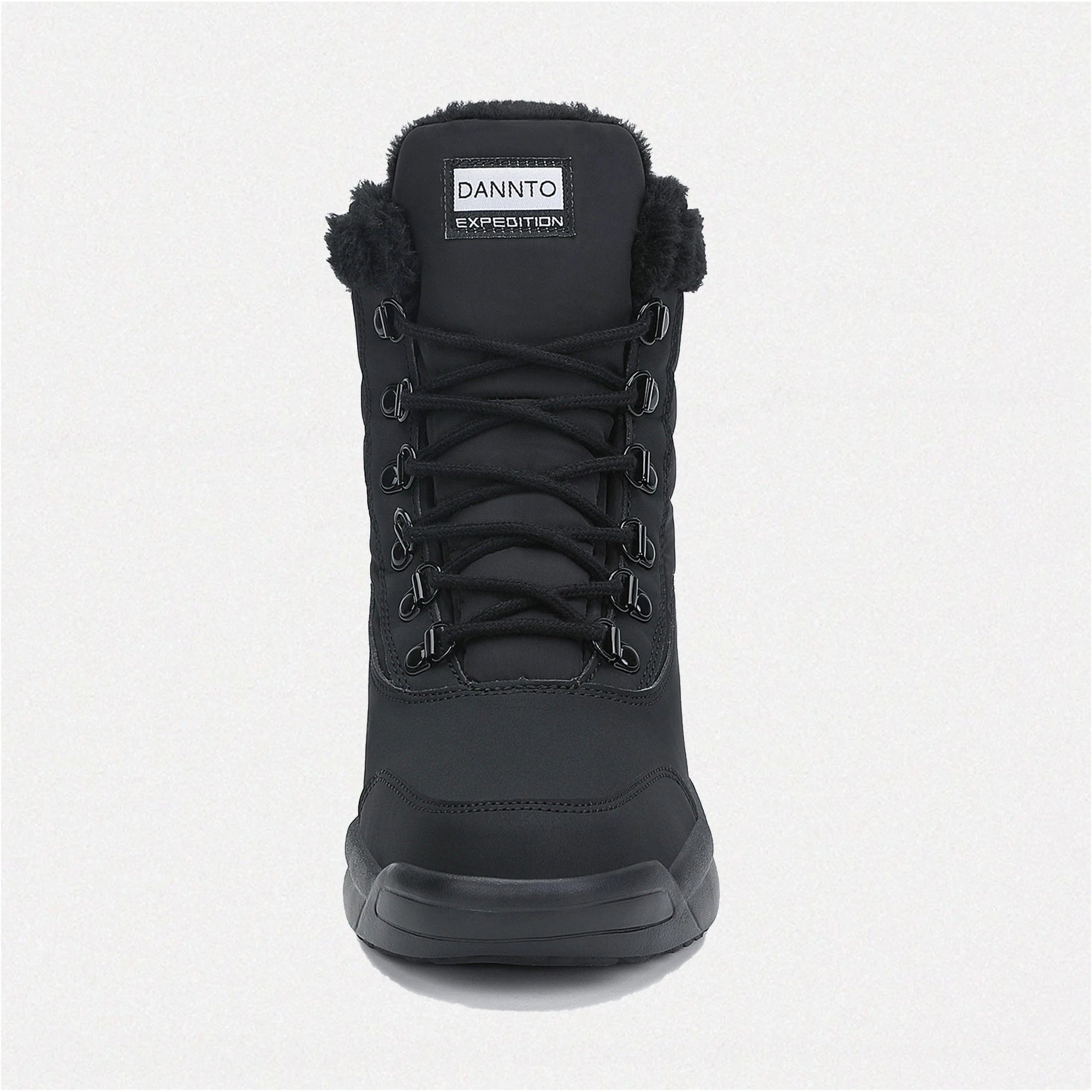 Dannto women‘s black winter snow Boots shown from the front