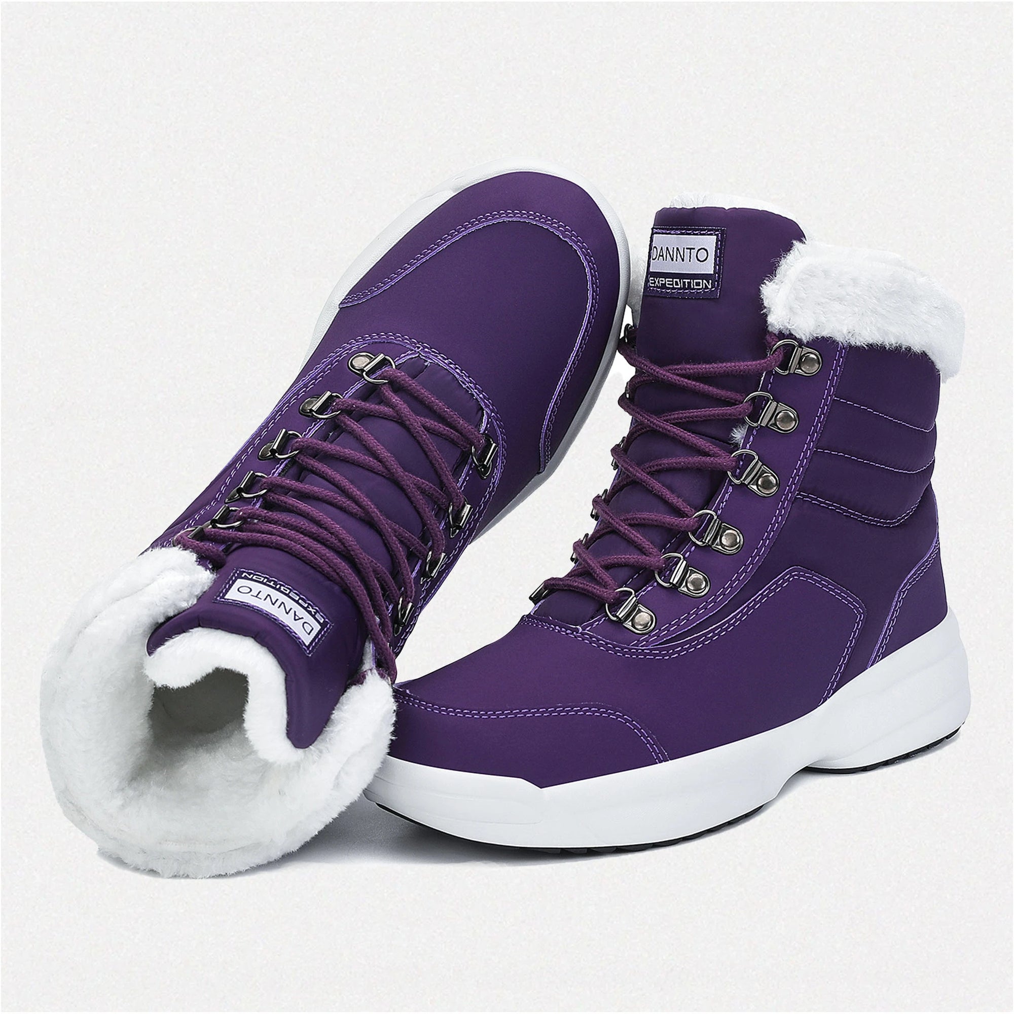 Dannto women‘s purple winter snow Boots shown from the top