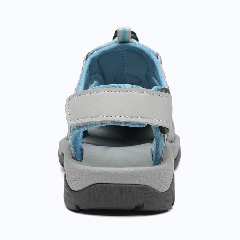 Dannto women's trailport H2 sandal beige shown from the back