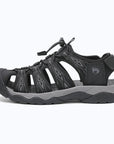 Dannto women's trailport H2 sandal black gray shown from the side