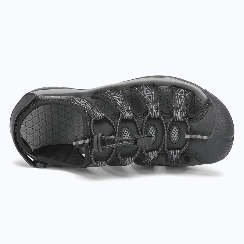 Dannto women's trailport H2 sandal black gray shown from the top