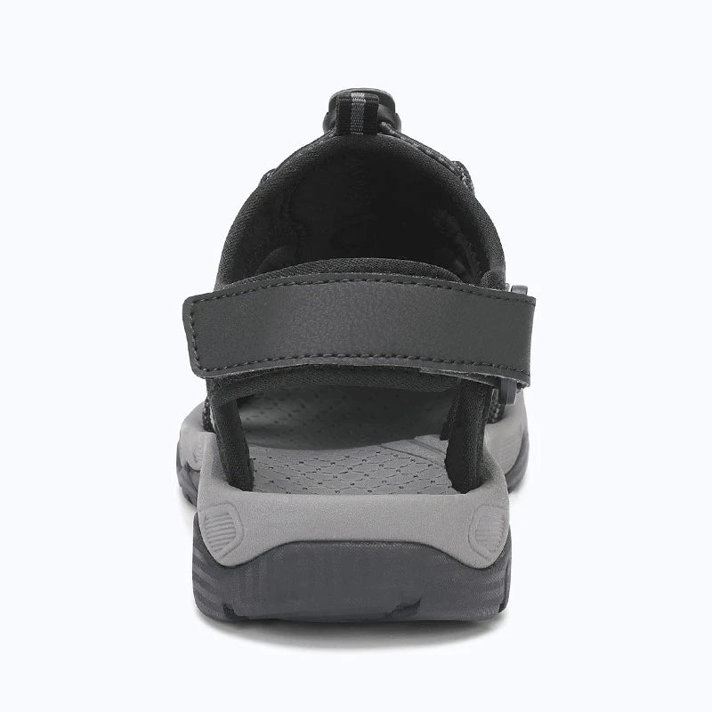Dannto women's trailport H2 sandal black gray shown from the back