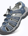 Dannto women's trailport H2 sandal blue shown from a three quarter view