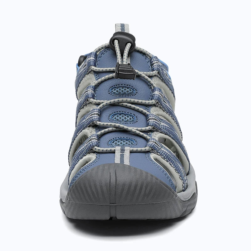 Dannto women's trailport H2 sandal blue shown from the front
