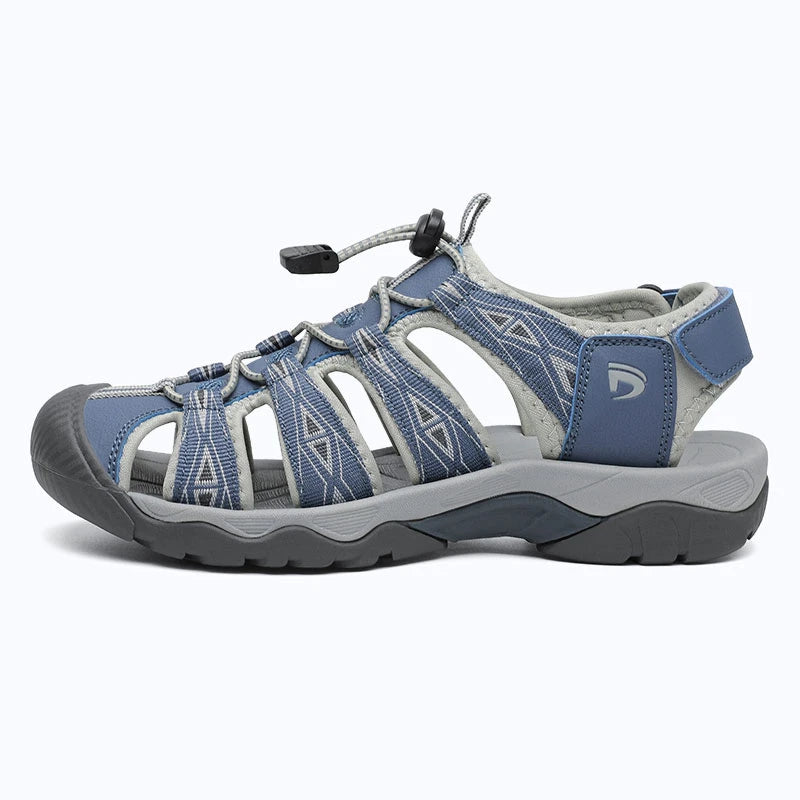 Dannto women's trailport H2 sandal blue shown from the side