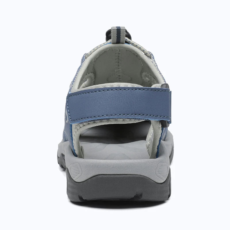 Dannto women's trailport H2 sandal blue shown from the back