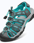 Dannto women's trailport H2 sandal dark gray shown from a three quarter view