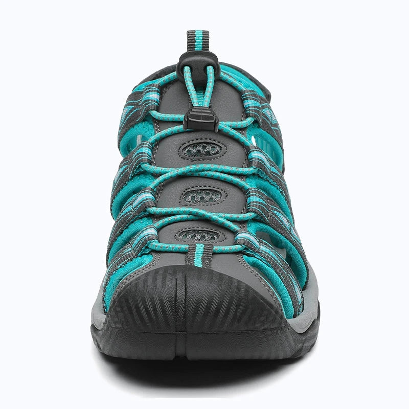 Dannto women's trailport H2 sandal dark gray shown from the front