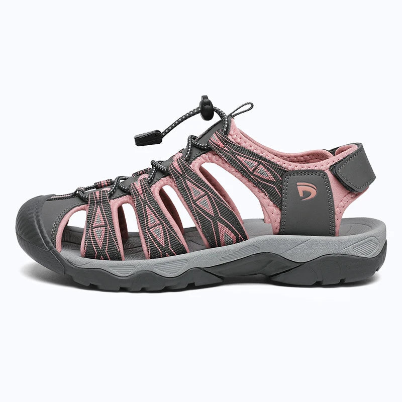 Dannto women's trailport H2 sandal gray pink shown from the side