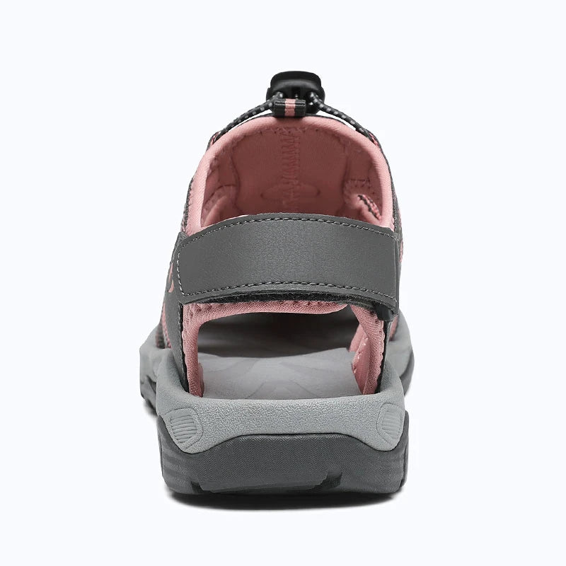 Dannto women's trailport H2 sandal gray pink shown from the back