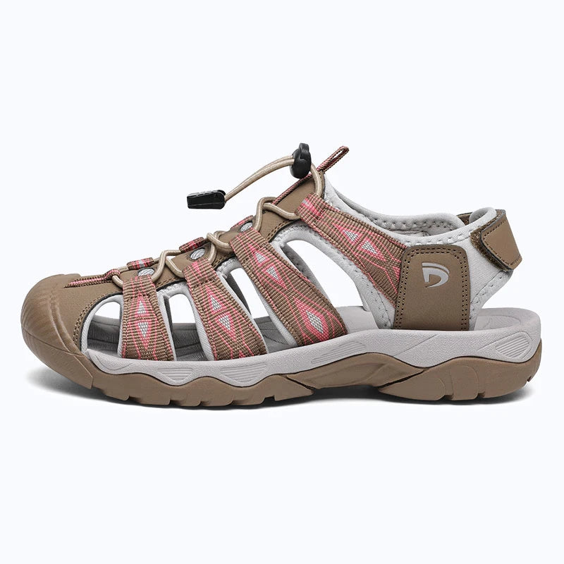 Dannto women's trailport H2 sandal khaki shown from the side
