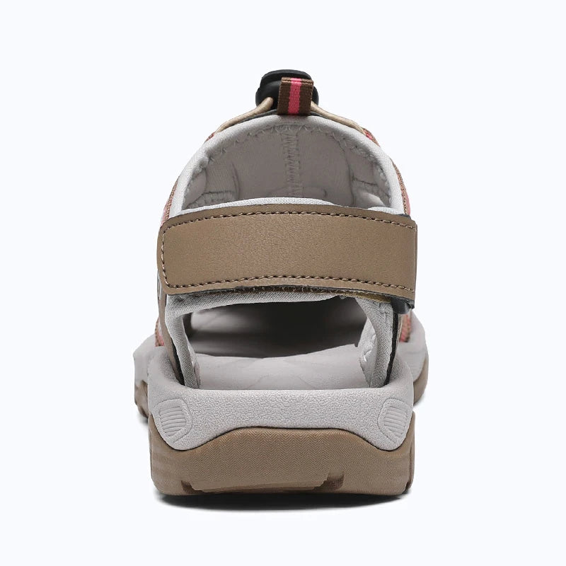 Dannto women's trailport H2 sandal khaki shown from the back
