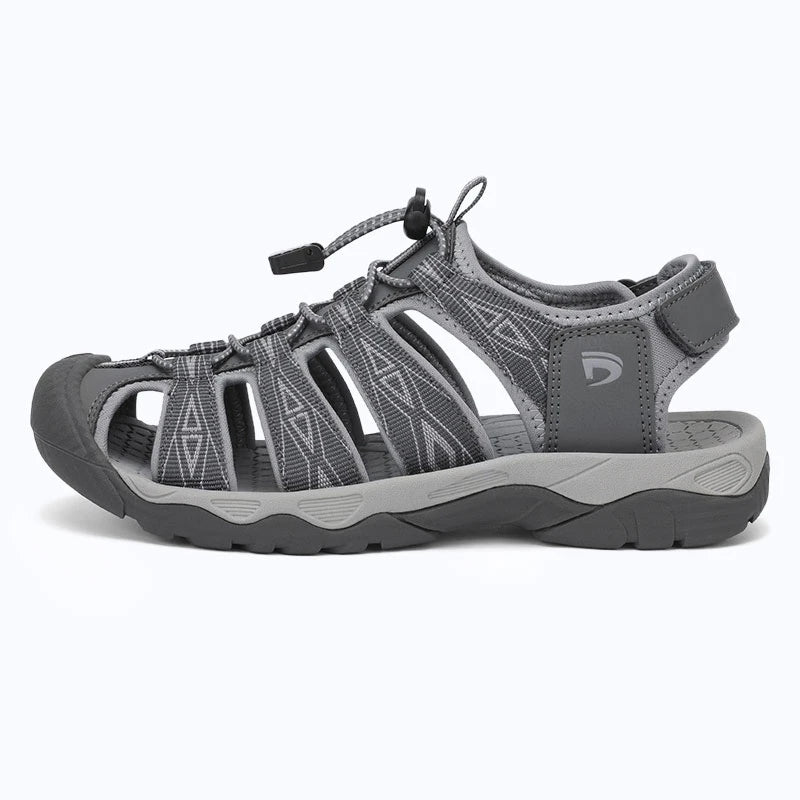 Dannto women's trailport H2 sandal medium gray shown from the side