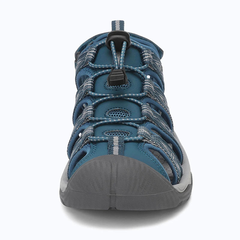 Dannto women's trailport H2 sandal navy blue shown from the front