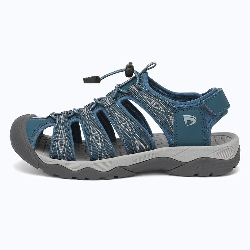 Dannto women's trailport H2 sandal navy blue shown from the side
