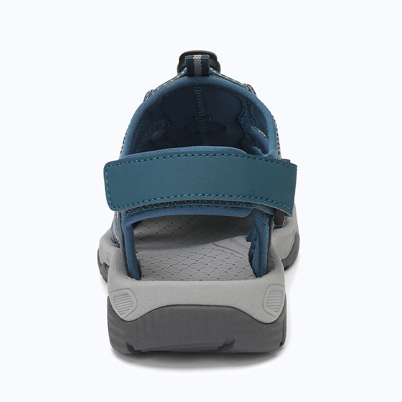Dannto women's trailport H2 sandal navy blue shown from the back