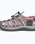 Dannto women's closed toe hiking sandals S2 gray pink shown from the side