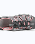 Dannto women's closed toe hiking sandals S2 gray pink shown from the top