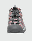 Dannto women's closed toe hiking sandals S2 gray pink shown from the front