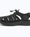 Dannto women's closed toe hiking sandals S2 black shown from the side