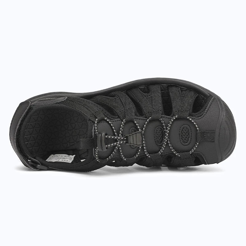 Dannto women's closed toe hiking sandals S2 black shown from the top