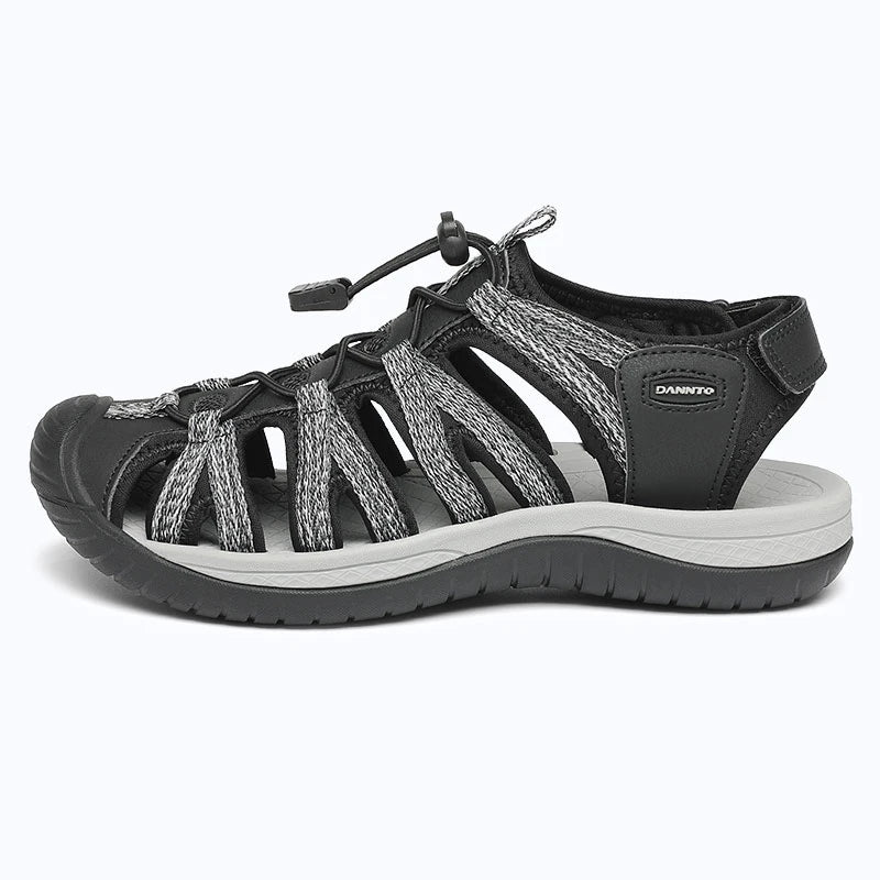 Dannto women's hiking sandals S2 black shown from the side